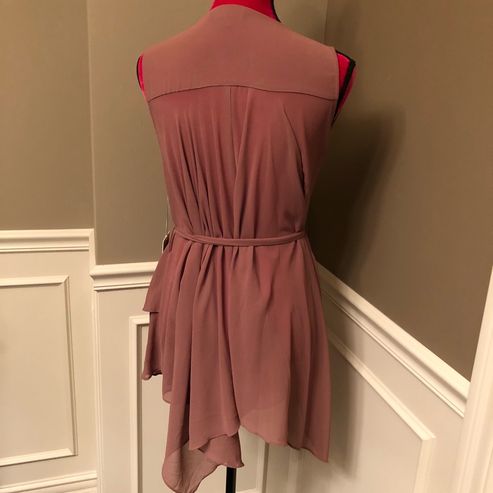 Sheer Cappuccino Colored Layered Vest - Picture 6 of 8